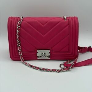 Badgley mischka Pink Quilted Shoulder Bag